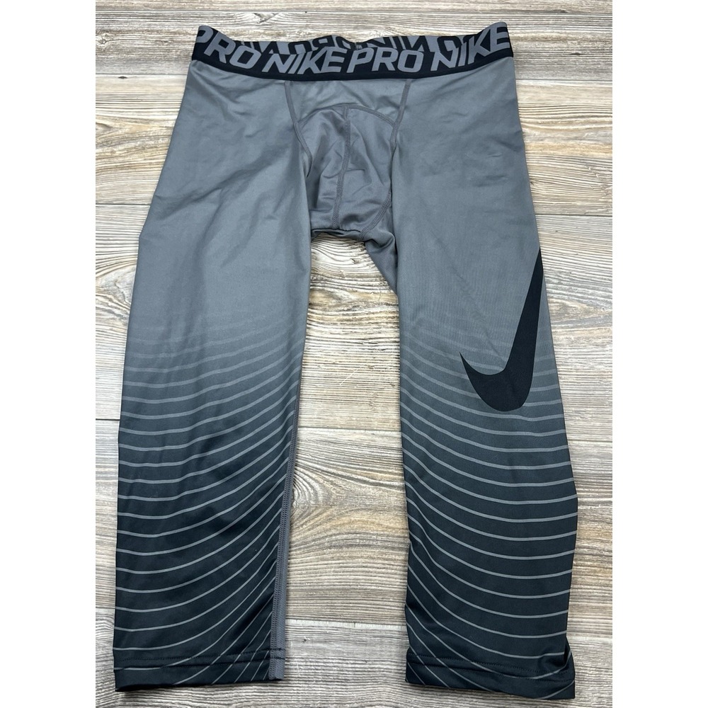 Nike Pro Hypercool Grey Compression Tights 3/4 Le… - image 1
